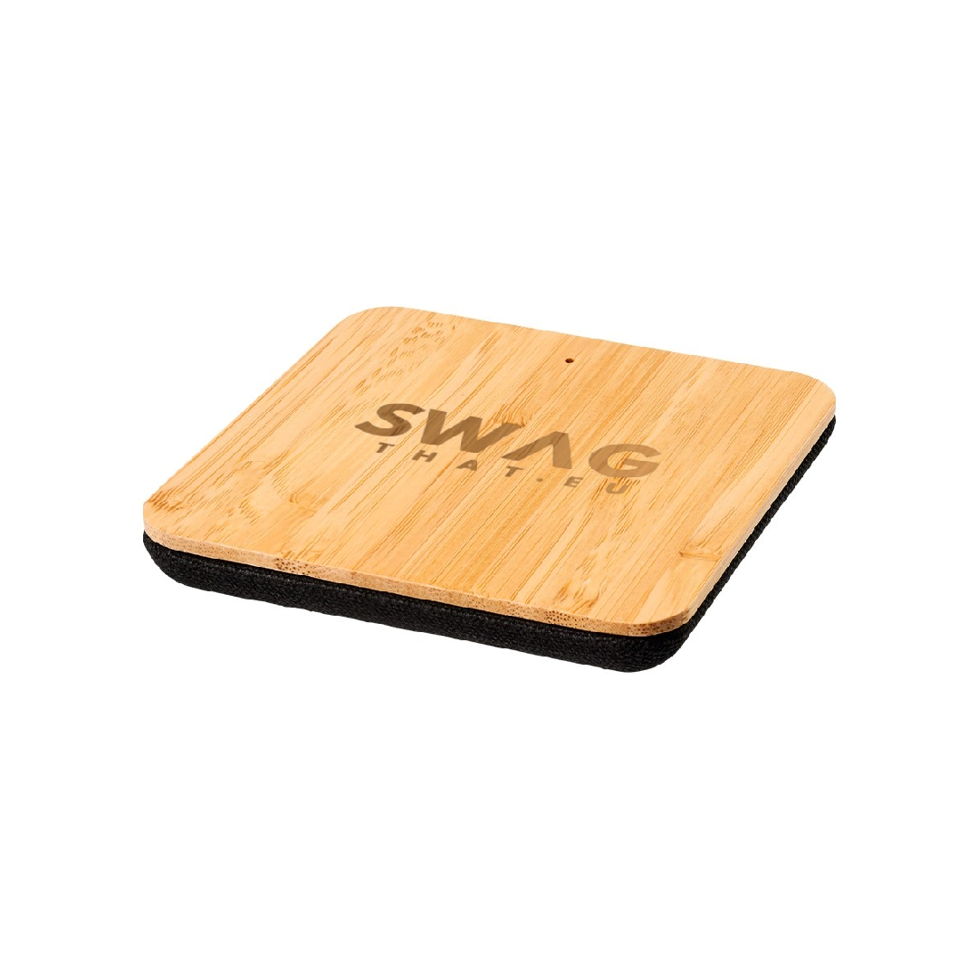 Leaf 5W bamboo and fabric wireless charging pad
