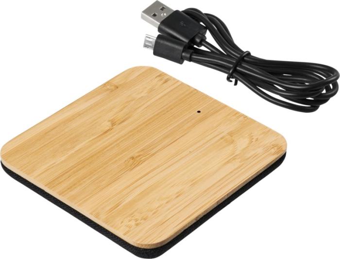 Leaf 5W bamboo and fabric wireless charging pad
