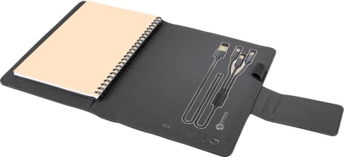 Světelný zápisník velikosti A5 s powerbankou SCX.design O16