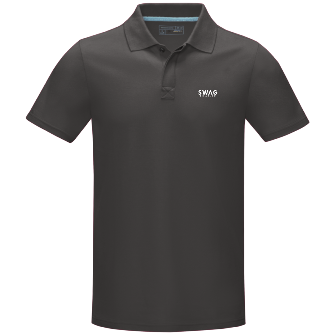 Grafitové pánské organické polo s krátkým rukávem GOTS