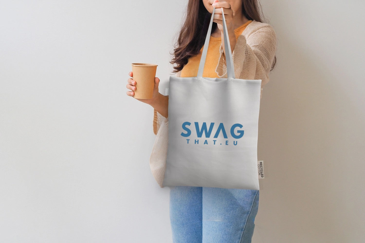 Madras 140 g/m2 GRS recycled cotton tote bag 7L