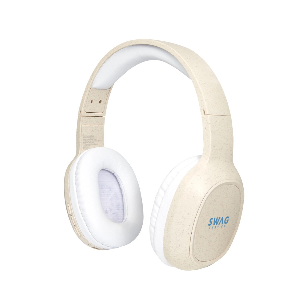 Bluetooth® sluchátka z pšeničné slámy Riff s mikrofonem