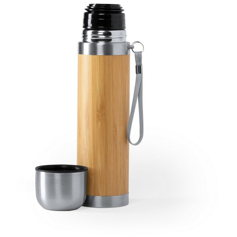 Bamboo Thermos 420ml with Wrist Cord