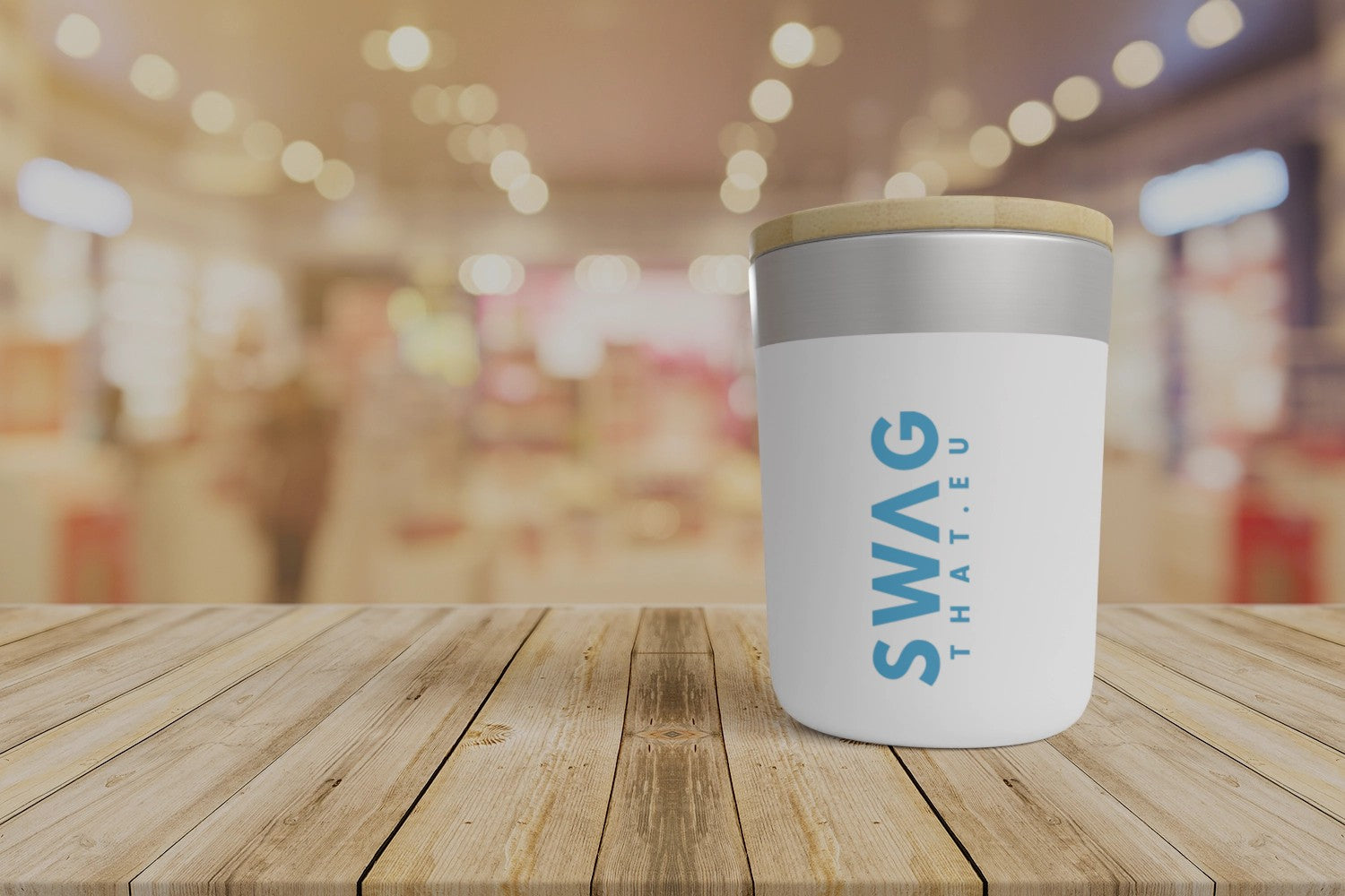 Lagan 300 ml copper vacuum insulated stainless steel tumbler with bamboo lid