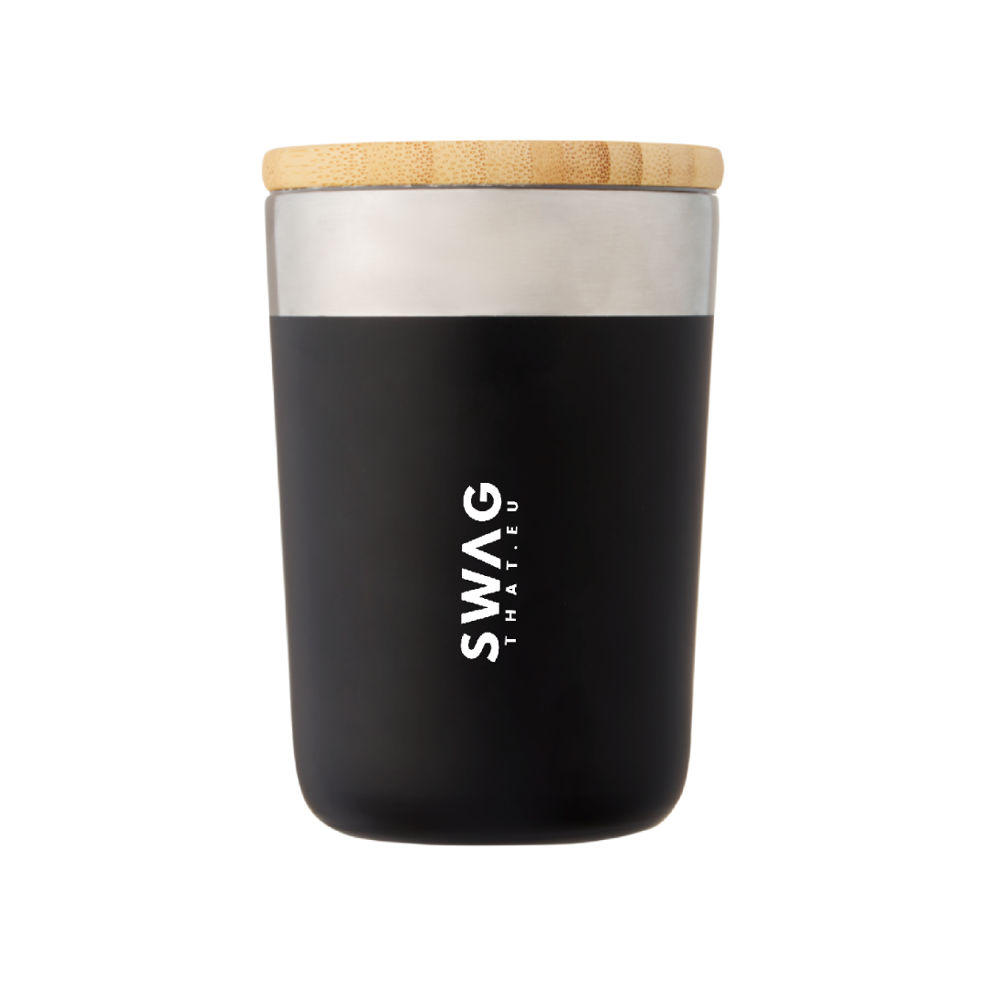 Lagan 300 ml copper vacuum insulated stainless steel tumbler with bamboo lid