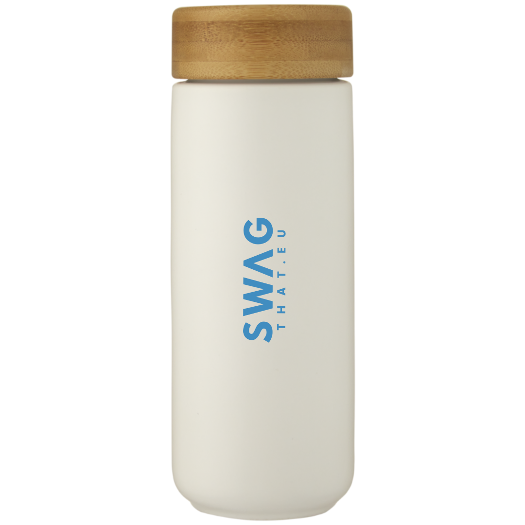Lumi 300 ml ceramic tumbler with bamboo lid